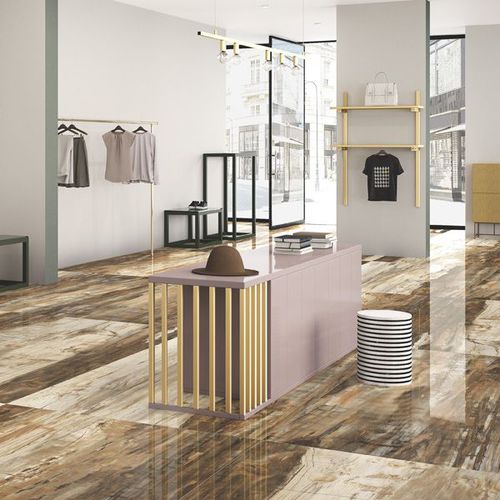 Piastrella in gres porcellanato - EMINENT WOOD MAXIMUM : EMINENT BROWN - Fiandre - levigata / satinata / da interno