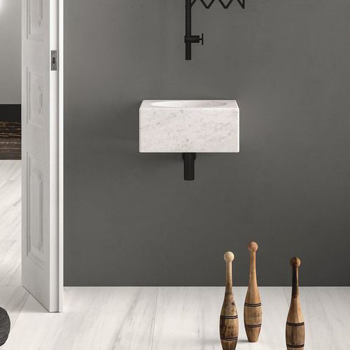 Piastrella in gres porcellanato - MARBLE LAB : BIANCO STRIATO - Fiandre - levigata / da interno / per pavimento