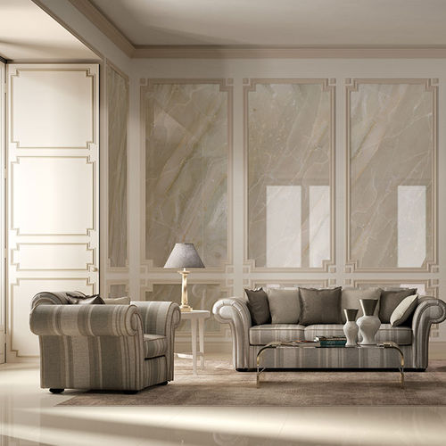 Piastrella in gres porcellanato - PRECIOUS STONES : BRECCIA BEIGE - Fiandre - da interno / da parete / rettangolare