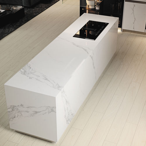 Piano di lavoro in gres porcellanato - COVERLAM TOP ESTATUARIO BOOK - GRESPANIA CERAMICA - da esterno / bianco / finitura opaca