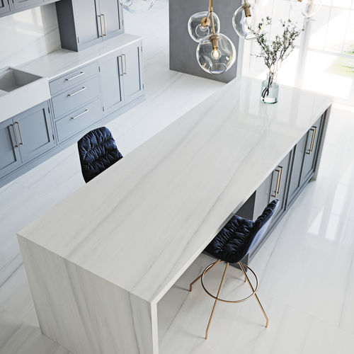 Piano di lavoro in gres porcellanato - COVERLAM TOP DUOMO - GRESPANIA CERAMICA - da esterno / bianco / finitura opaca
