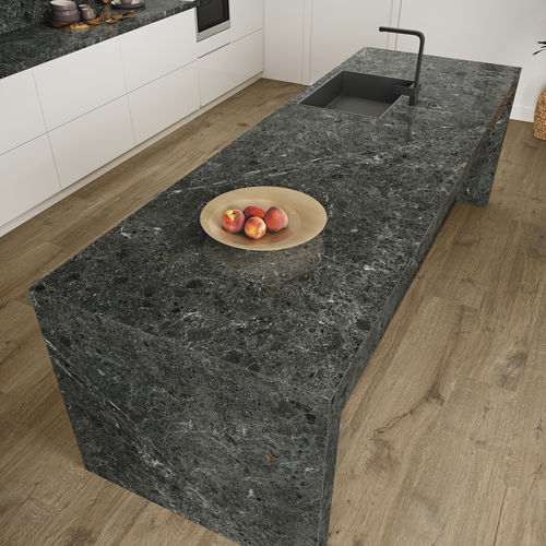 Piano di lavoro in pietra ricostituita - COVERLAM TOP ARTIC - GRESPANIA CERAMICA - contract / da cucina / grigio