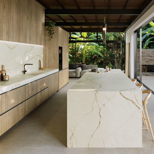 Piastrella in gres porcellanato - COVERLAM TOP - CANELA ROMA - GRESPANIA CERAMICA - finitura satinata / da interno / da esterno