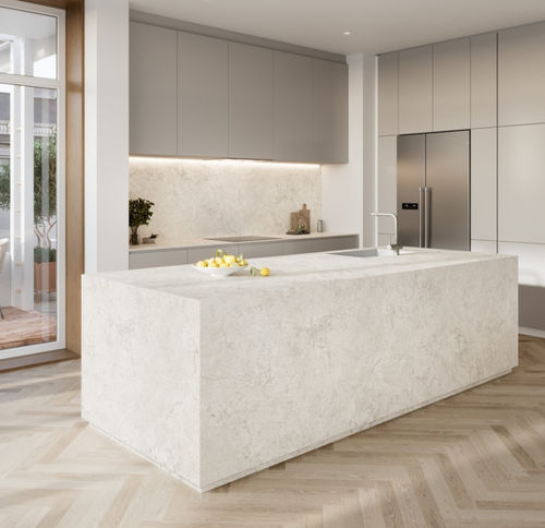 Piano di lavoro in gres porcellanato - RIBERA - GRESPANIA CERAMICA - bianco / liscio / con bordi quadrati