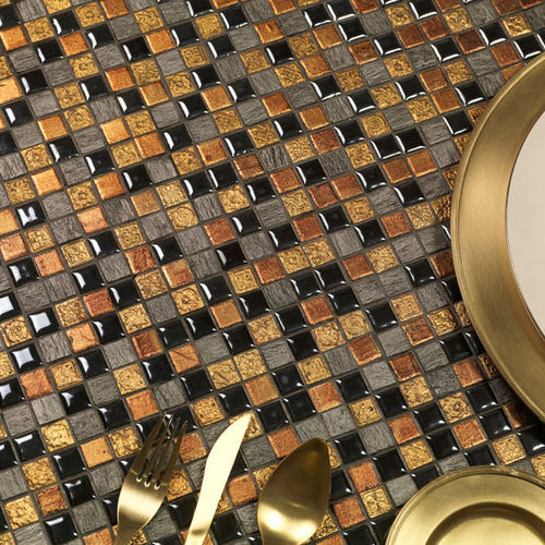 Piastrella aspetto mosaico - MUSA - GRESPANIA CERAMICA - in gres porcellanato / a rilievo / lucida