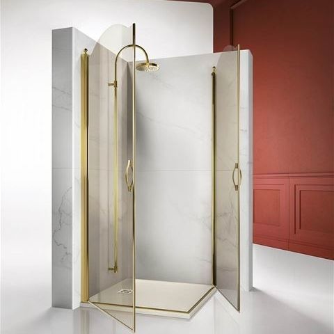 Box doccia in vetro temprato - GOLD : GLA+GLA - VISMARAVETRO - con porta pivotante / d'angolo / vetro trasparente