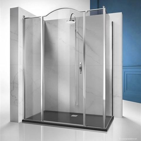 Box doccia in vetro temprato - GOLD : GLM+GLG - VISMARAVETRO - con porta pivotante / d'angolo / contract