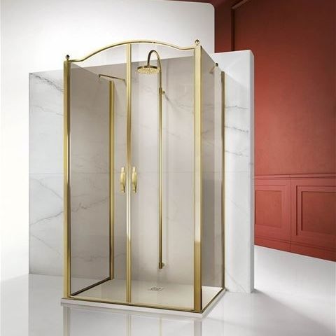 Box doccia in vetro temprato - GOLD : GLG+GLB+GLG - VISMARAVETRO - con porta pivotante / rettangolare / contract
