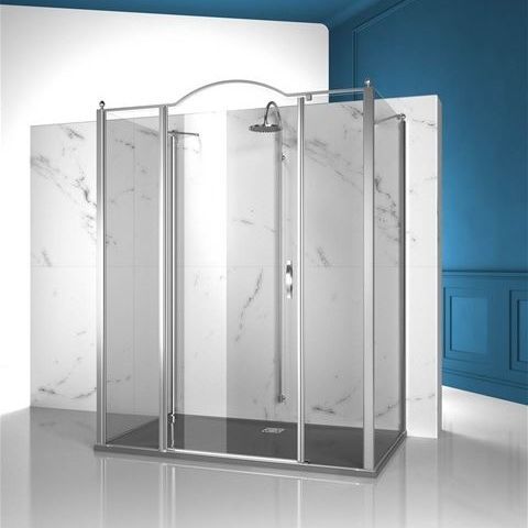 Box doccia in vetro temprato - GOLD : GLG+GLM+GLG - VISMARAVETRO - con porta pivotante / rettangolare / contract