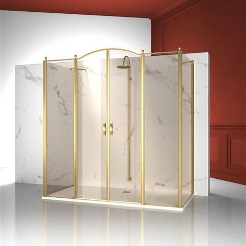 Box doccia in vetro temprato - GOLD : GLG+GL4+GLG - VISMARAVETRO - con porta pivotante / rettangolare / contract