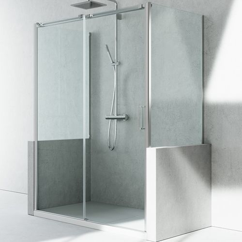 Box doccia in vetro - GLISS : DP+DN+DP - VISMARAVETRO - in ghisa di alluminio / con porta scorrevole / rettangolare