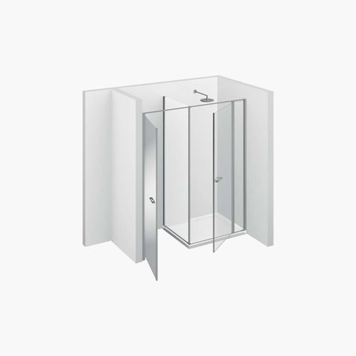Box doccia multifunzione - TWIN : W41 - VISMARAVETRO - in vetro temprato / in vetro laccato / con sportello battente