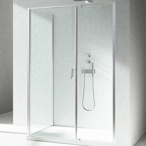 Box doccia in vetro - LINEA : L2+LG  - VISMARAVETRO - con porta pivotante / d'angolo / vetro trasparente
