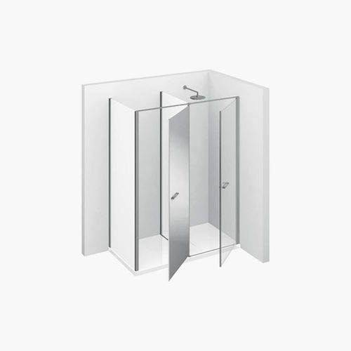 Box doccia in vetro - TWIN : T12 - VISMARAVETRO - con porta pivotante / d'angolo / vetro trasparente