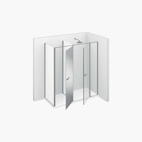 Box doccia in vetro - TWIN : T22  - VISMARAVETRO - con porta pivotante / d'angolo / vetro trasparente