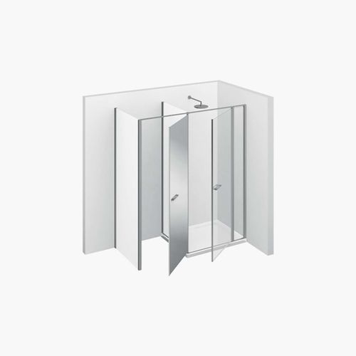 Box doccia in vetro - TWIN : T42  - VISMARAVETRO - con porta pivotante / d'angolo / vetro trasparente