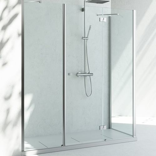 Box doccia in vetro - SINTESI : SM+SG  - VISMARAVETRO - con porta pivotante / d'angolo / vetro trasparente