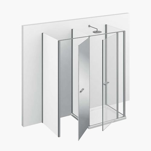 Box doccia multifunzione - TWIN : T43 - VISMARAVETRO - in vetro temprato / in vetro laccato / con sportello battente