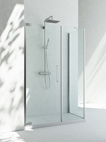 Box doccia in vetro - FLARE 2.0 : F2+FG - VISMARAVETRO - con sportello battente / d'angolo / vetro trasparente