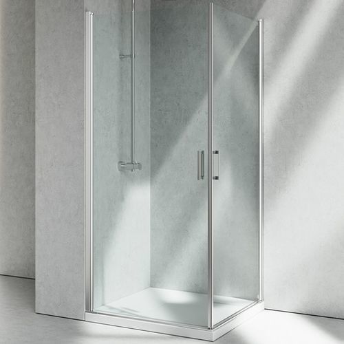 Box doccia in vetro - LINEA : LA+LA - VISMARAVETRO - con porta pivotante / d'angolo / vetro trasparente
