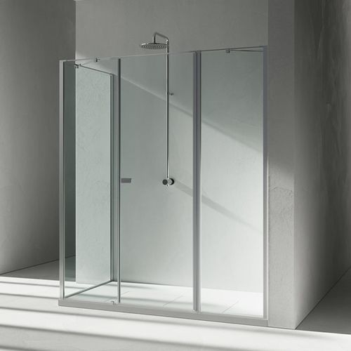 Box doccia in vetro - KM+KG  - VISMARAVETRO - in alluminio / con porta pivotante / fisso