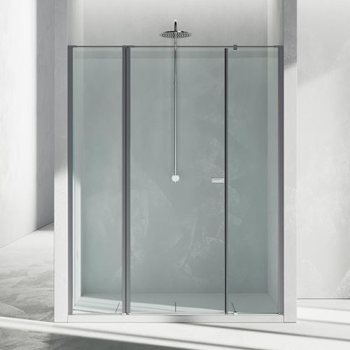 Box doccia in vetro - KM - VISMARAVETRO - in alluminio / con porta pivotante / fisso