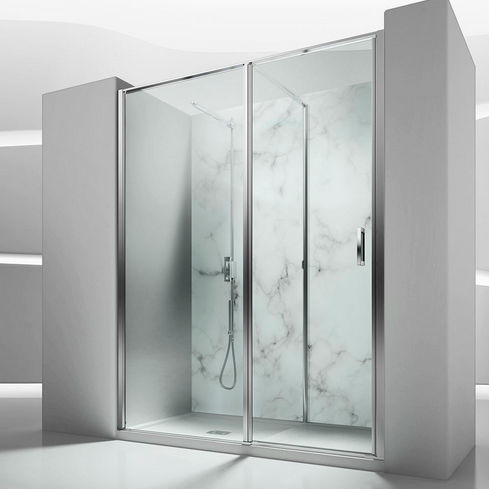 Box doccia in vetro - LINEA : IN 1  - VISMARAVETRO - con porta pivotante / a nicchia / vetro trasparente