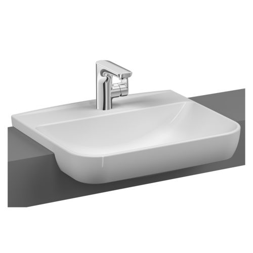 Lavabo da semincasso - 5637B003-0001 - VitrA - in ceramica / rettangolare / contemporaneo