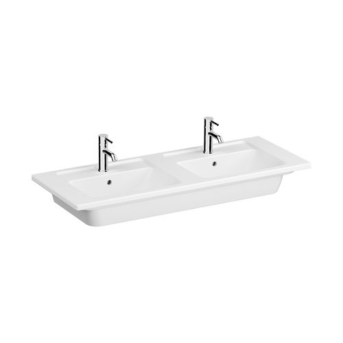 Lavabo da appoggio - 7038B003-0001 - VitrA - in ceramica / doppio / rettangolare