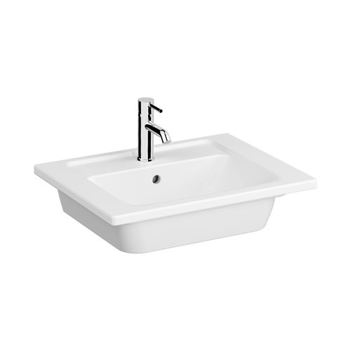 Lavabo da appoggio - INTEGRA  - VitrA - in ceramica / rettangolare / 1 foro