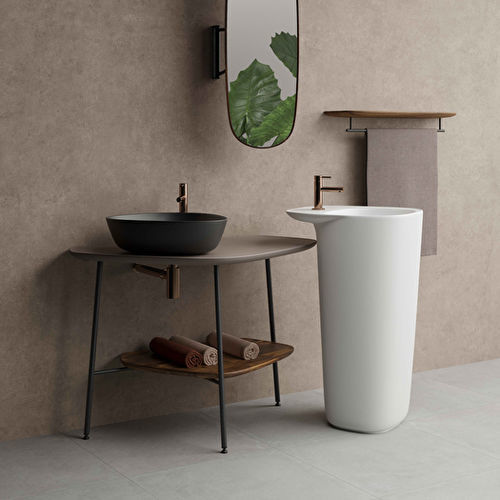 Lavabo da appoggio - PLURAL  - VitrA - in ceramica / finitura opaca / ovale