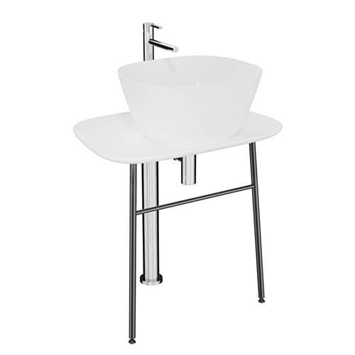 Mobile lavabo da appoggio - PLURAL - VitrA - in ceramica / in acciaio inossidabile / contemporaneo