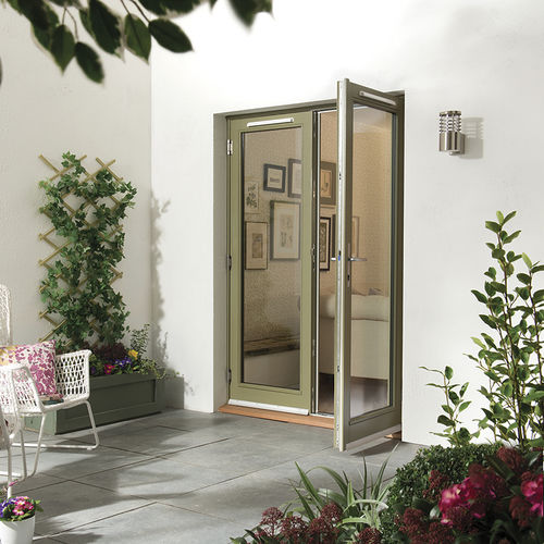 Porta finestra battente - DARWIN - JELD-WEN - in rovere / a doppi vetri / termoisolante