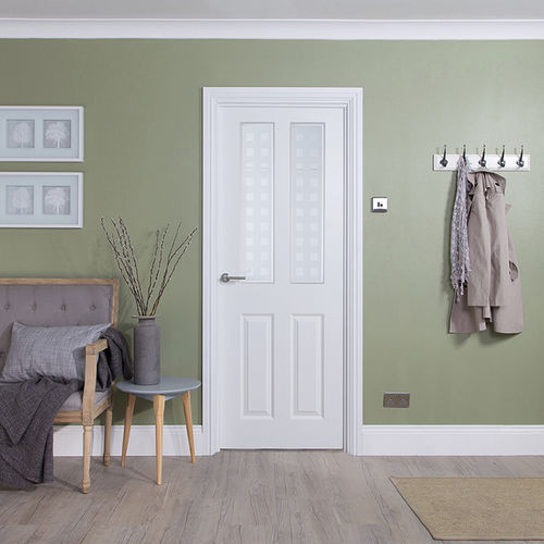 Porta da interno - ARLINGTON : 2 LIGHT GEOMETRIC  - JELD-WEN - in MDF / battente / semivetrata