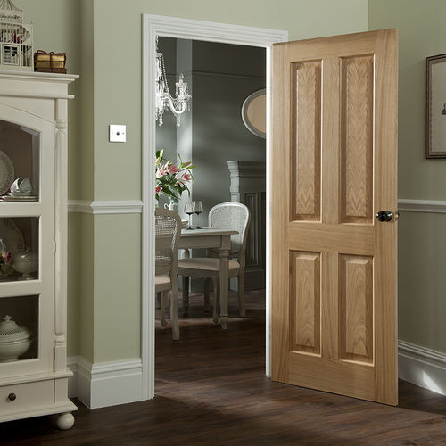 Porta da interno - OREGON : 4 PANEL - JELD-WEN - in rovere bianco / battente / a fisarmonica