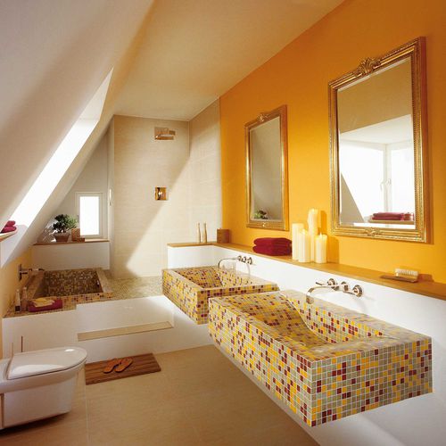 Lavabo a muro - 073603000 - wedi GmbH - in polistirene estruso / con piano integrato / colorato