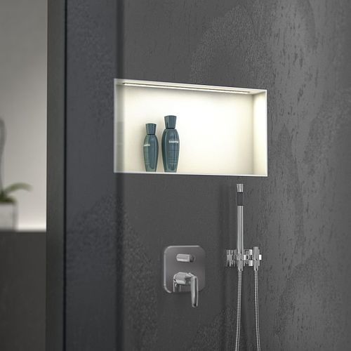 Nicchia da bagno - Sanwell Top LED niche - wedi GmbH - in composito / in vinile / rettangolare
