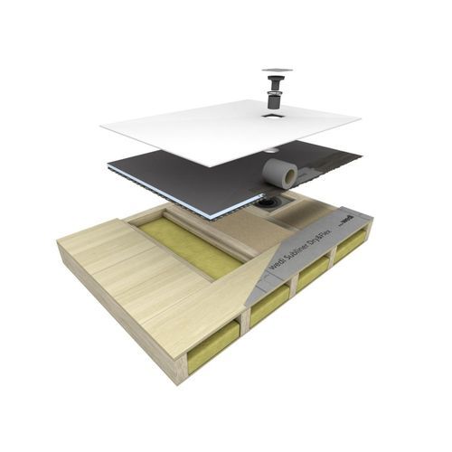 Piatto doccia rettangolare - Fundo Ligno Plus - wedi GmbH - da incasso / piastrellabile / in legno