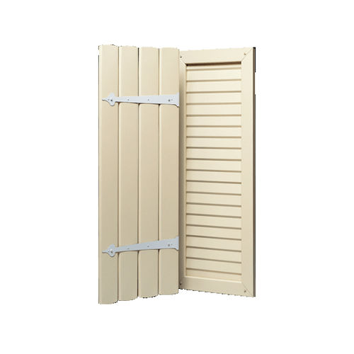 Persiana battente - KAYCAN - a lamelle / in alluminio / aspetto legno