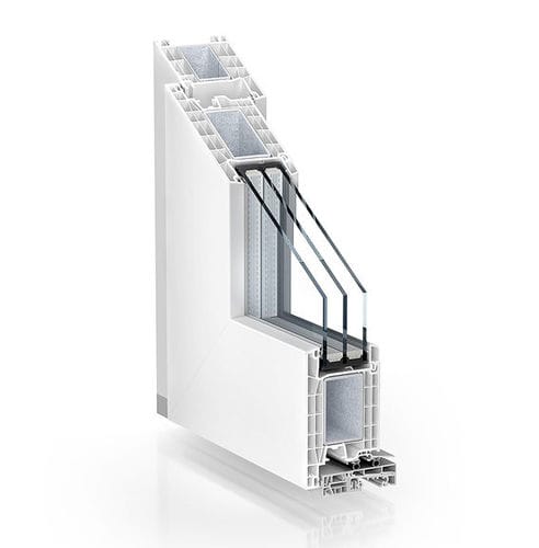 Profilato per porte in PVC - 76 RESIDENTIAL DOOR OUTWARD OPENING - KÖMMERLING - in acciaio / di sicurezza / a taglio termico