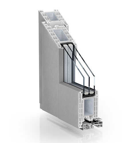 Profilato per porte in PVC - 76 RESIDENTIAL DOOR ALUCLIP OUTWARD OPENING - KÖMMERLING - in alluminio / di sicurezza / a taglio termico