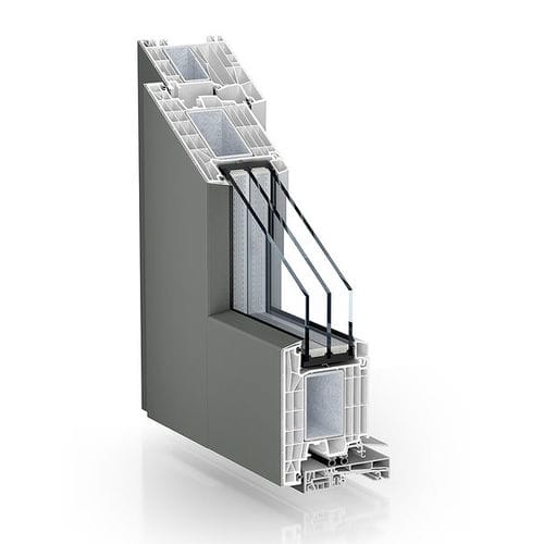 Profilato per porte in alluminio - 88 ALUCLIP OUTWARD OPENING - KÖMMERLING - in PVC / in PVC-U