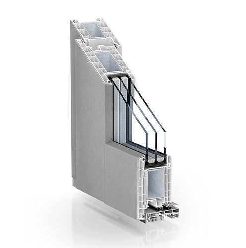 Profilato per porte in alluminio - 76 RESIDENTIAL DOOR ALUCLIP OUTWARD - KÖMMERLING - in acciaio / in PVC / di sicurezza