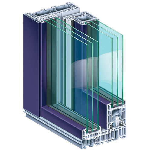 Porta per esterni - PREMIDOOR 76 LUX ALUCLIP - KÖMMERLING - in alluminio / in PVC / scorrevole