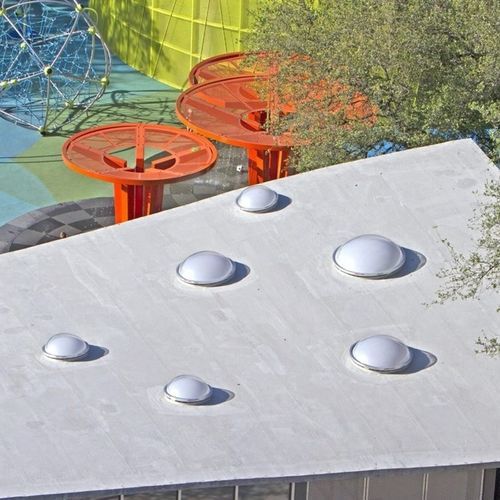 Lucernario in vetro - CIRCULAR  - VELUX - in alluminio / per tetto piano / trasparente