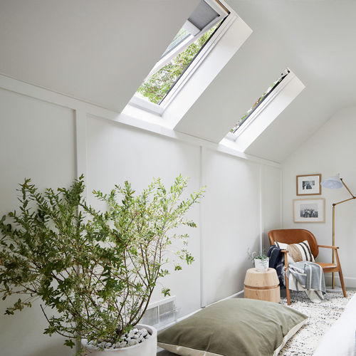 Lucernario per tetto - E-CLASS - VELUX - con cornice di supporto in lamiera / in vetro / in metallo