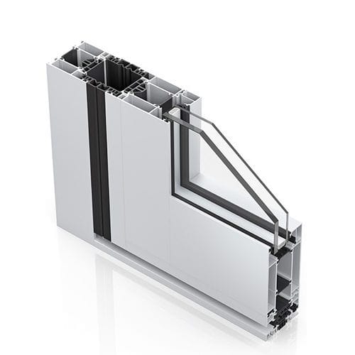 Porta con protezione per le dita - WICSTYLE 65 & 75 NG  - WICONA - per esterni / in alluminio / battente