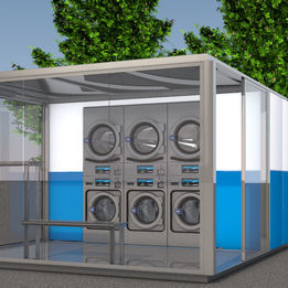 Lavatrice a carico frontale - BLUEWASHBOX CABINET - Danube - da incasso / industriale / asciugatrice