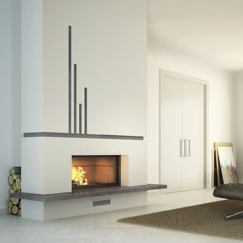 Focolare chiuso a legna - TECHNIKA: HORIZON - TOTEM fire - a 1 faccia / in metallo / con porta a scomparsa