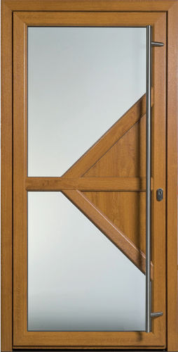 Porta d'ingresso - LIGNE CRÉATIVE : HARMONIA - TRYBA - in PVC / battente / vetrata
